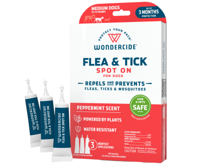 Wondercide 3 Tubes Spot On Peppermint Flea & Tick For Medium Dogs Fashion