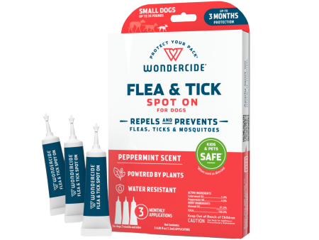 Wondercide 3 Tubes Spot On Peppermint Flea & Tick For Small Dogs Supply