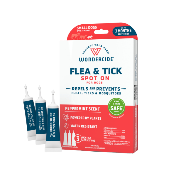 Wondercide 3 Tubes Spot On Peppermint Flea & Tick For Small Dogs Supply