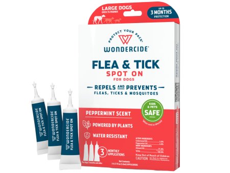 Wondercide 3 Tubes Spot On Peppermint Flea & Tick For Large Dogs Supply