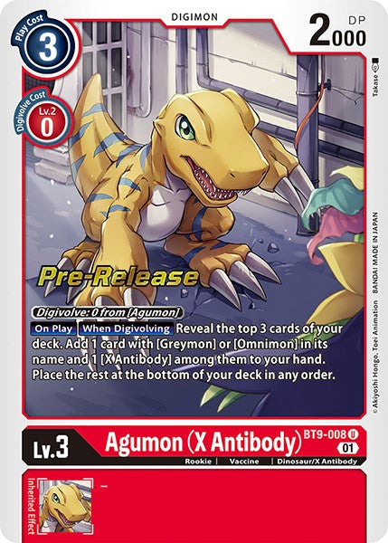 Agumon (X Antibody) [BT9-008] [X Record Pre-Release Promos] Hot on Sale